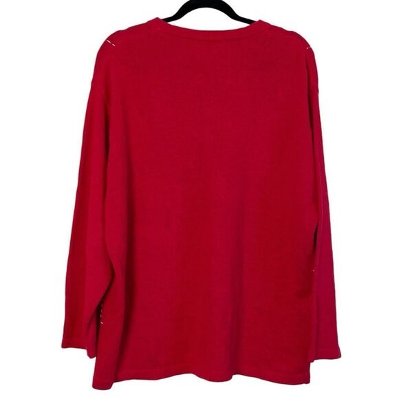 Victoria Jones Vintage Embroidered Embellished Santa Xmas Cardigan Sweater Sz 2X - Picture 2 of 16